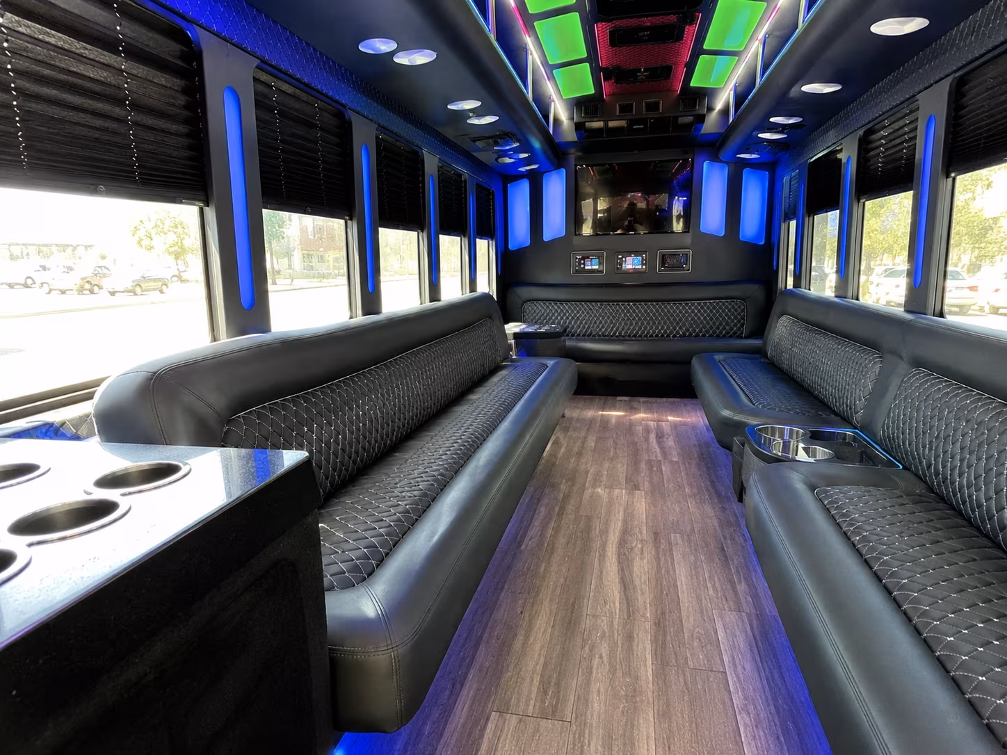 hendersonville 15 passenger party bus inside