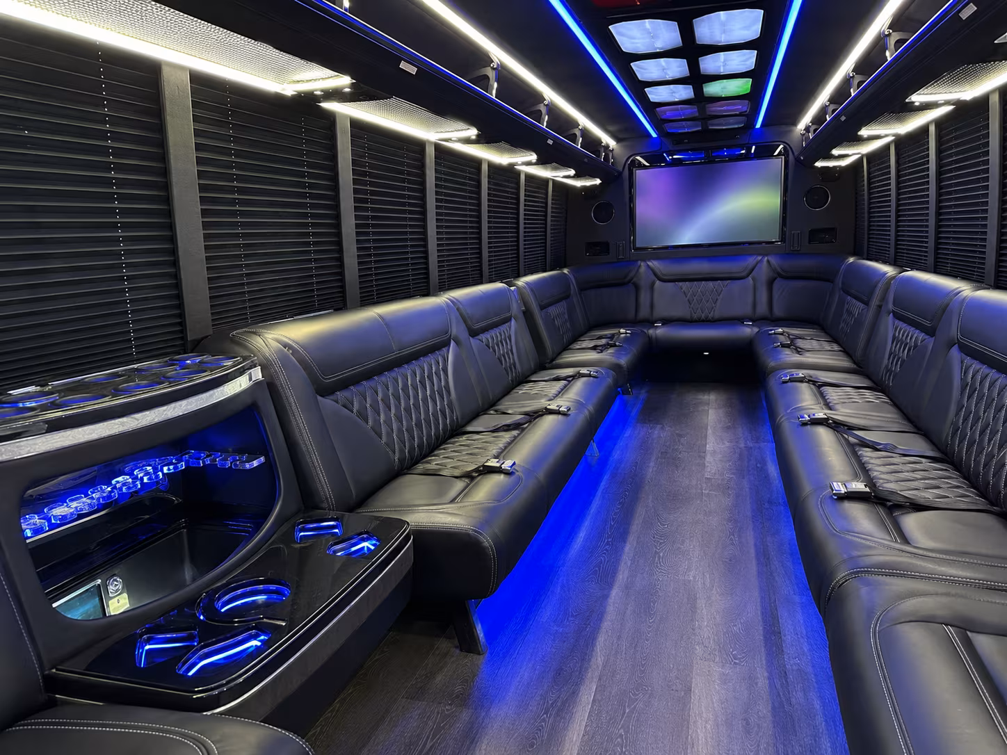 hendersonville 20 passenger party bus inside