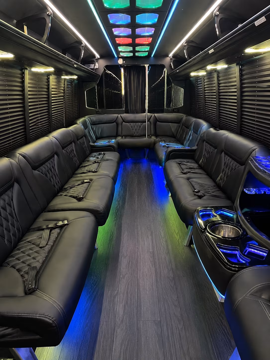 hendersonville 20 passenger party bus interior