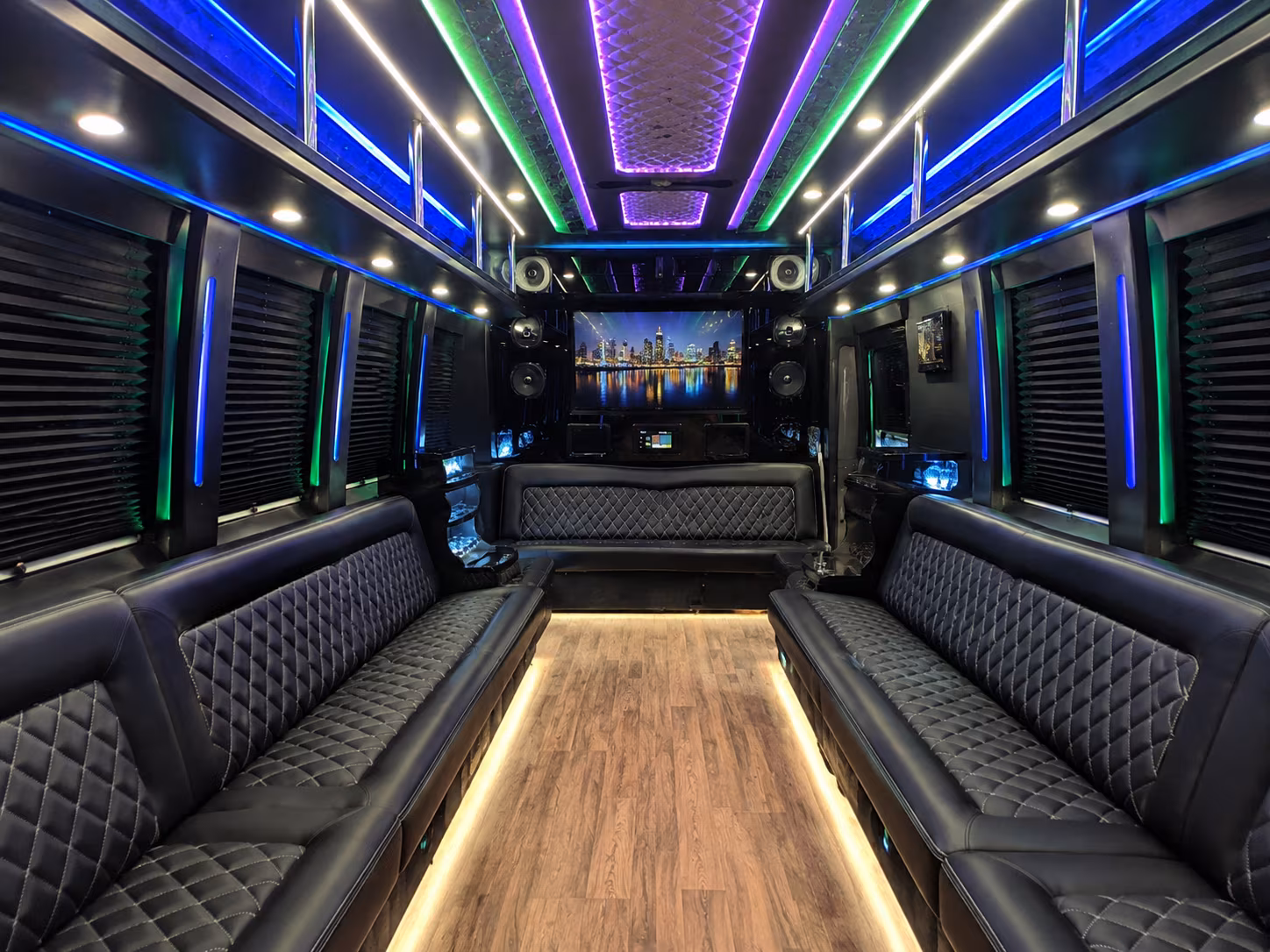 hendersonville 25 passenger party bus interior