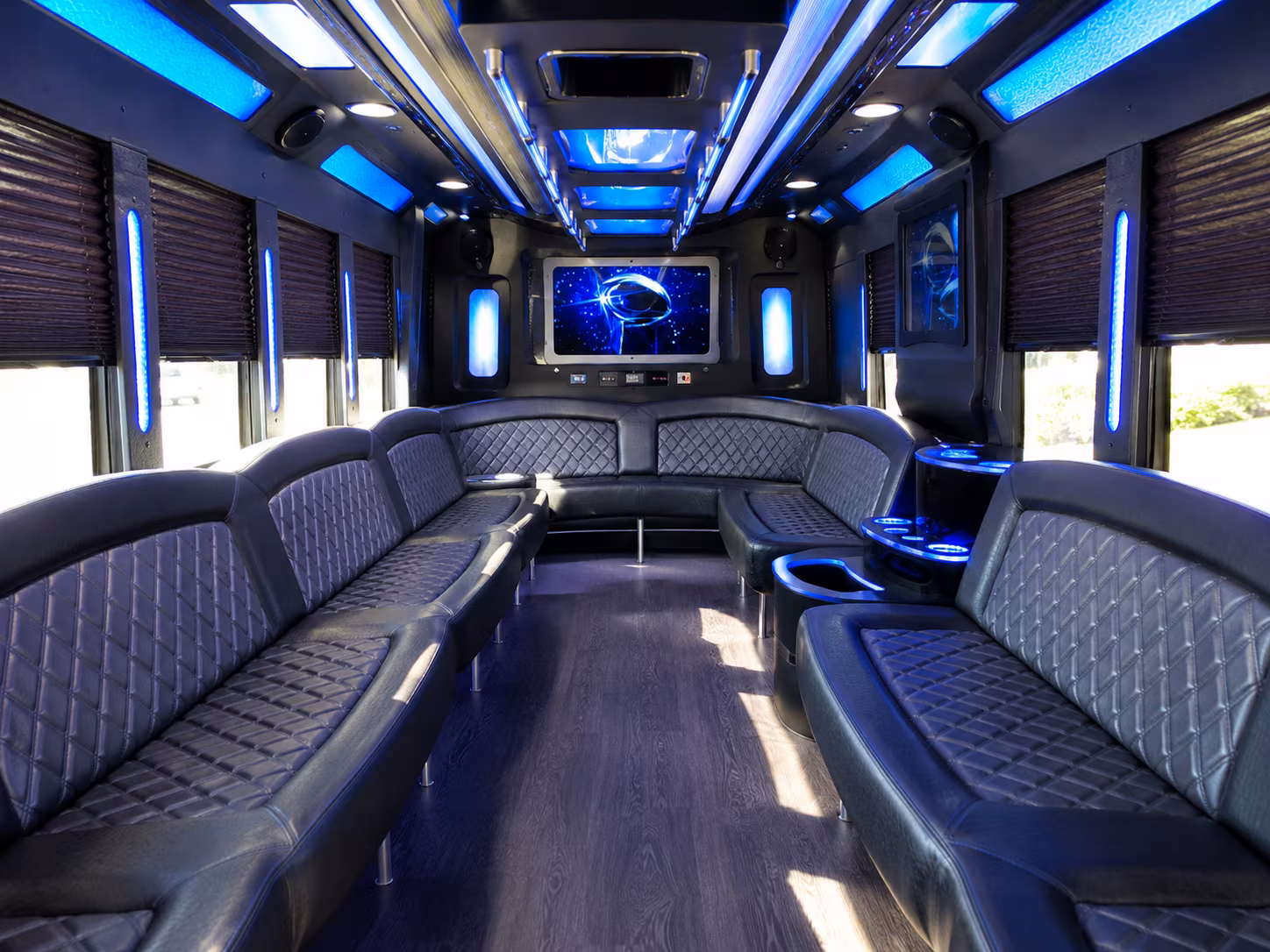 hendersonville 28 passenger party bus inside