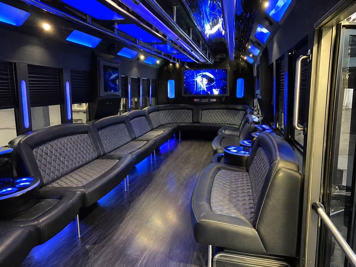 hendersonville 28 passenger party bus interior