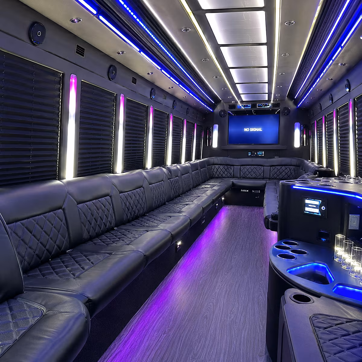 hendersonville 30 passenger party bus inside