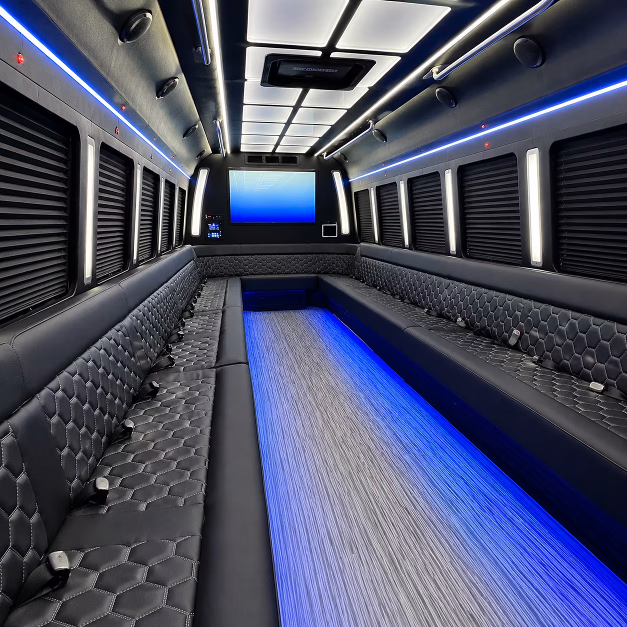 hendersonville 50 passenger party bus inside